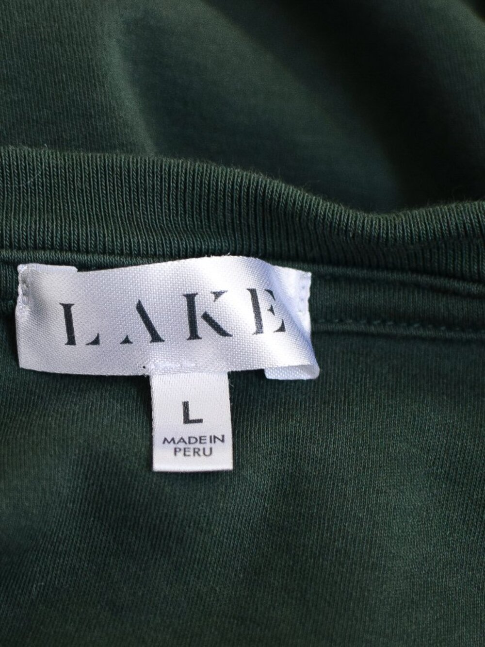 Lake Pajamas Pima Cotton Long Sleeve Crew Neck Shirt Green PJ Top Size L Lounge - Picture 7 of 8